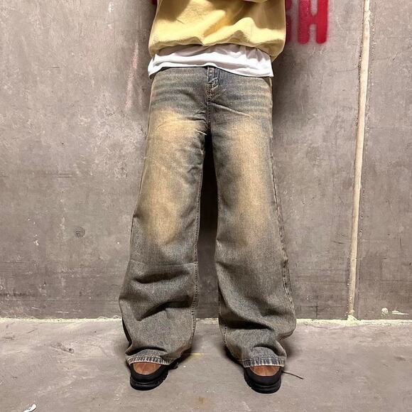 TAN DESERT WIDE LEG BAGGY WAIST 30 MODELED